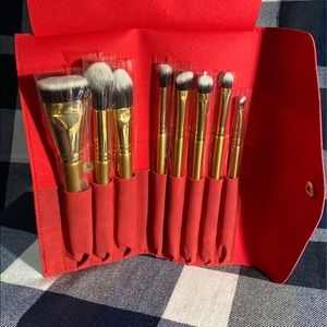Luxie Glitter & Gold 8 PCs Brush Set in Pouch NEW